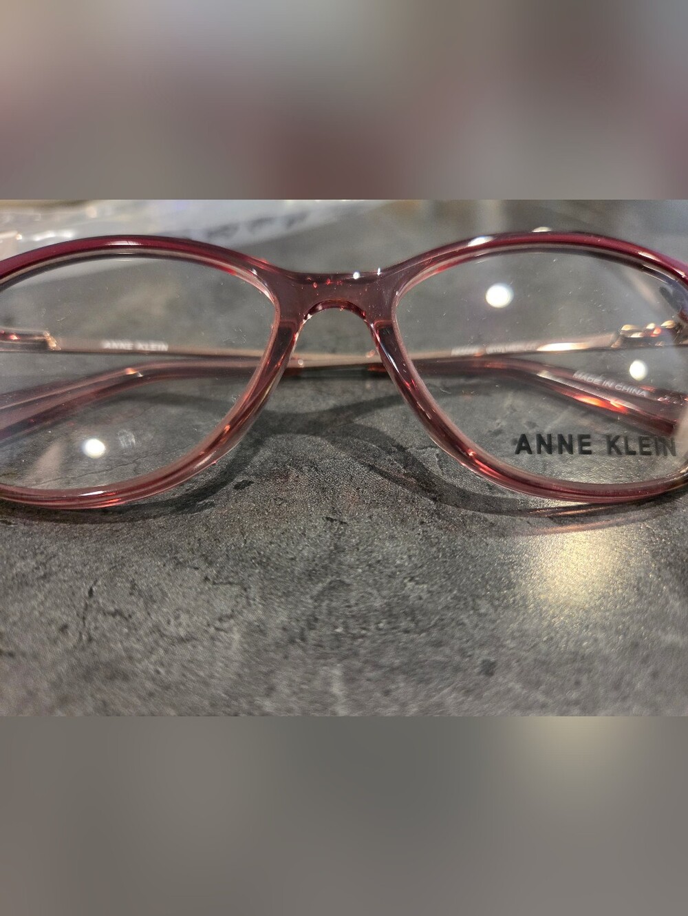 Anne Klein Merlot Rounded Plastic Eyeglass Frames